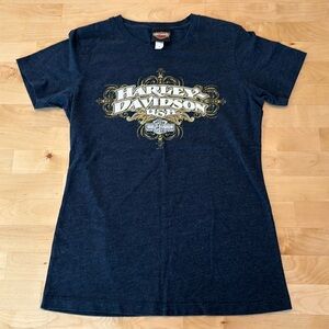 Harley Davidson women’s t shirt, size medium, dark blue